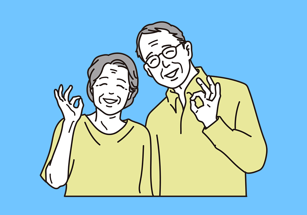 笑顔の夫婦