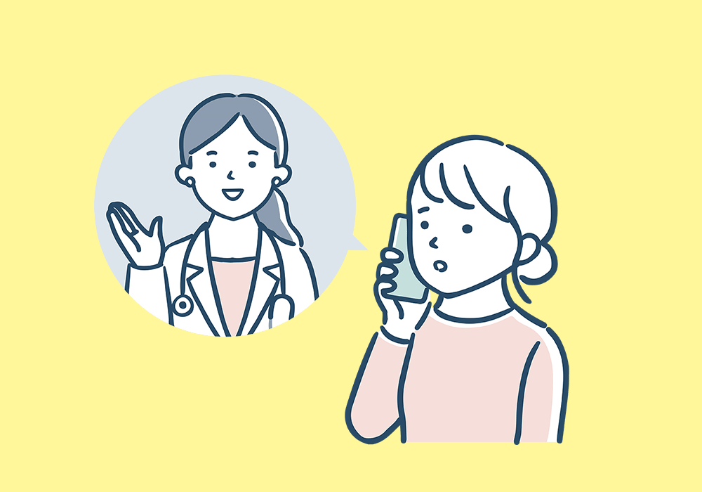 病院に電話する人